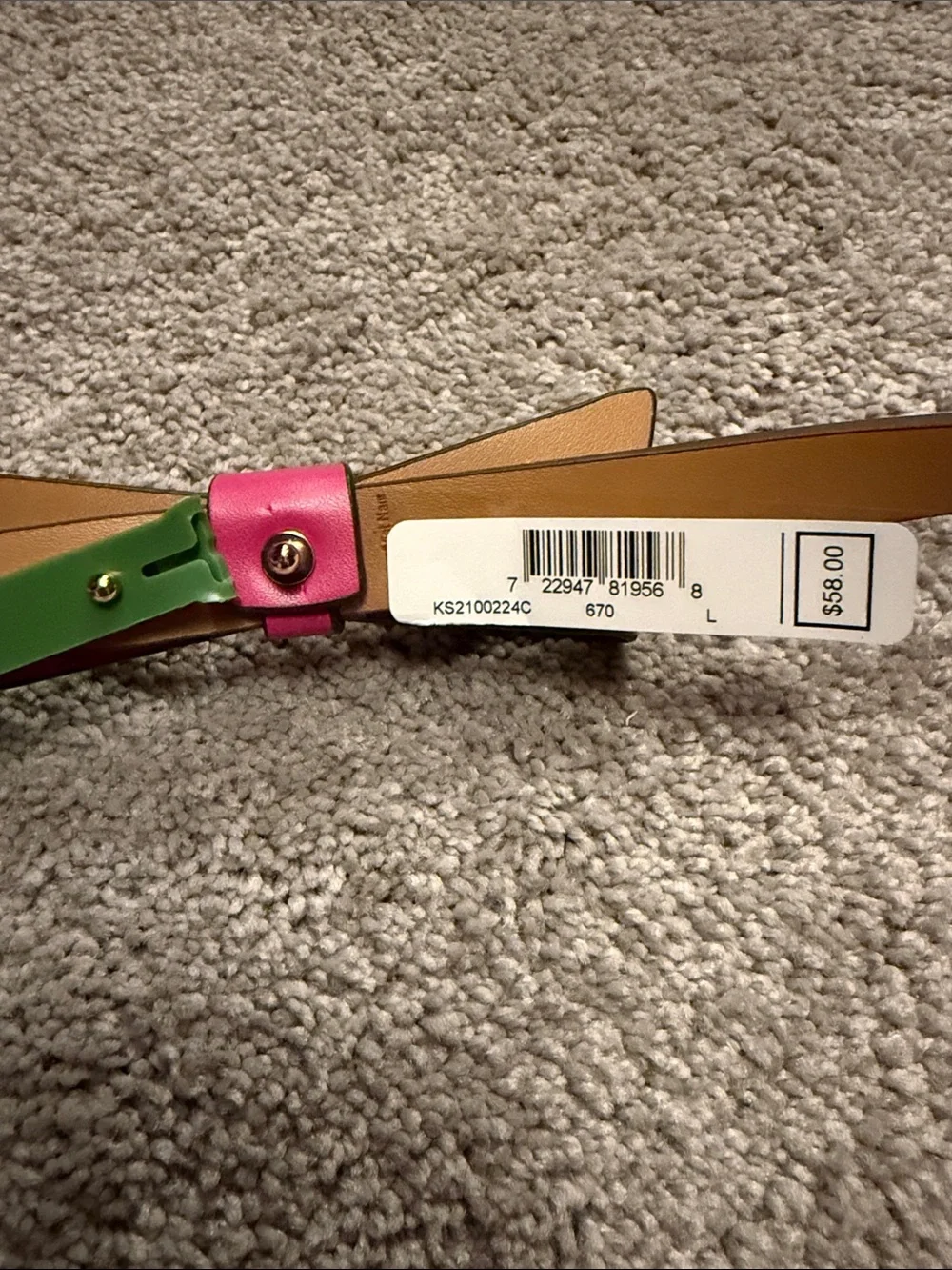 kate spade Hot Pink bow belt with spade